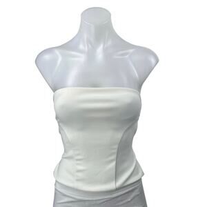 NEW Zara Women's White Sleeveless Strapless Crop Corset Bandeau Tube Tank Top S